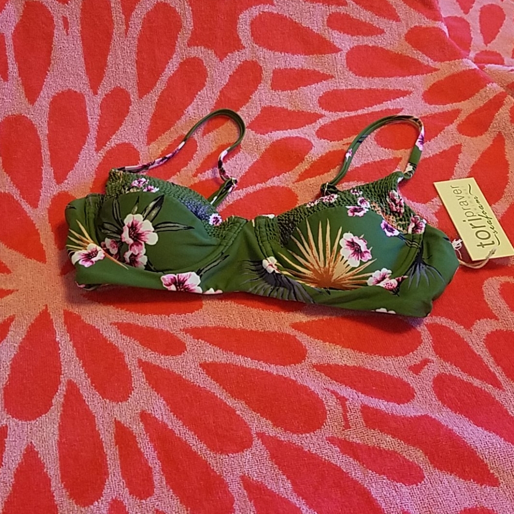 Tori Praver Women's Underwire Push Up Bikini Top~M - Picture 2 of 5